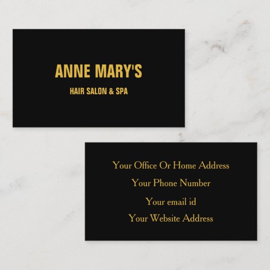Gold Black Aangepaste kleur Hair Salon Spa Makeup  Visitekaartje
