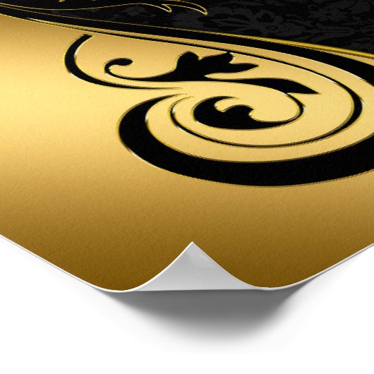 Gold Black Abstract Art Poster (Hoek)