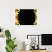 Gold Black Abstract Art Poster (Thuiskantoor)