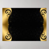 Gold Black Abstract Art Poster (Voorkant)