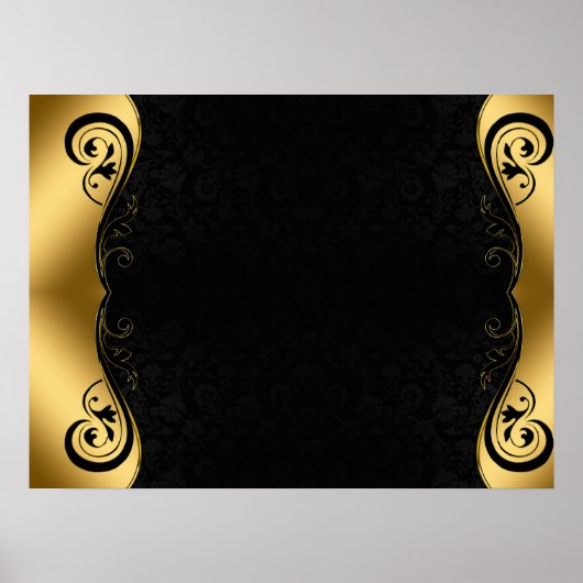 Gold Black Abstract Art Poster (Voorkant)