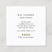 Gold Black Abstract lek Branch Square Bu Vierkante Visitekaartje (Achterkant)