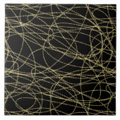 Gold Black Abstract Tegeltje (Voorkant)