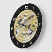 Gold Black Abstract wervelkolom Grote Klok (Hoek)