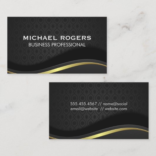 Gold Black - Abstracte achtergrond Visitekaartje (Voorkant / Achterkant)