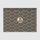 Gold Black Abstracte Glamour Glam Monogram Tissuepapier (Voorkant)