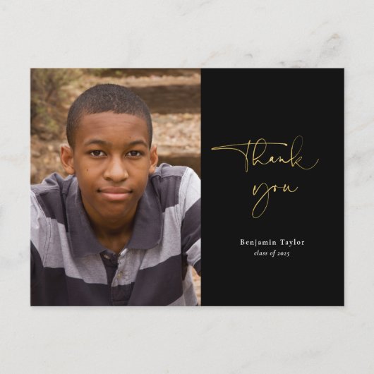 Gold & Black Afstuderen Hartelijk dank voor uw fot Briefkaart (Voorkant)