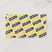 Gold & Black Afstuderen Mini Afstuderen Uitnodigin Visitekaartje (Achterkant)