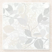 Gold, Black and Grey Leaf Vine Design Glazen Onderzetter (Achterkant)