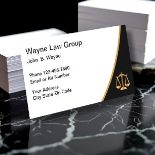Gold Black and White Attorney Law Scale Visitekaartje