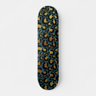 Gold & Black Animal Print Persoonlijk Skateboard