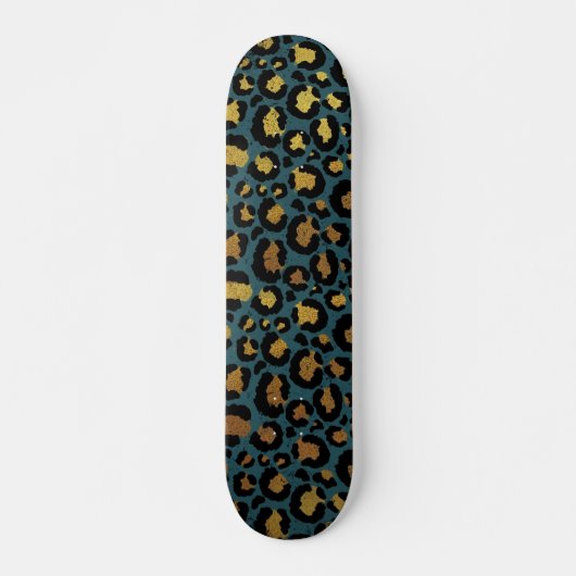 Gold & Black Animal Print Persoonlijk Skateboard (Voorkant)