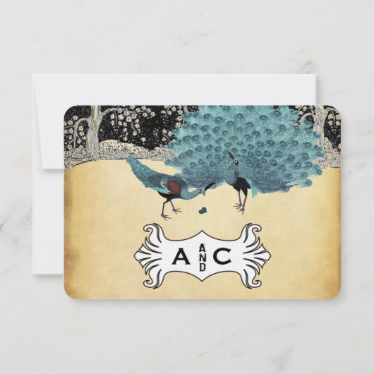 Gold Black Aqua Peacock Forest (Achterkant)