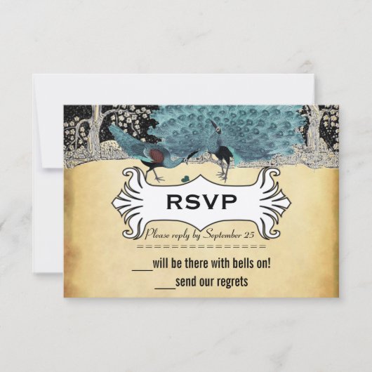 Gold Black Aqua  Peacock Forest (Voorkant)