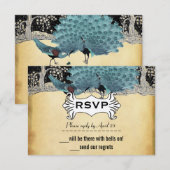 Gold Black Aqua Peacock Forest (Voorkant / Achterkant)