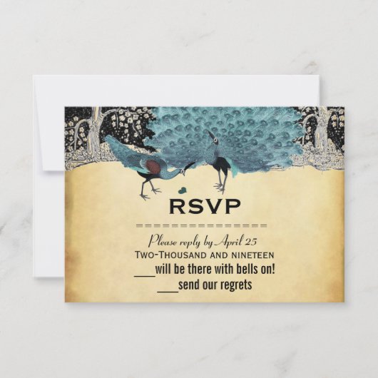 Gold Black Aqua  Peacock Forest (Voorkant)