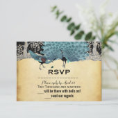 Gold Black Aqua  Peacock Forest (Staand voorkant)