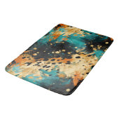 Gold Black Aqua Sinaasappel Leopard Abstract Badmat (Gekanteld)