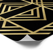 Gold & Black Art Deco Bold Retro Glam Weddenschap Poster (Hoek)