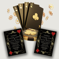 Gold Black Art Deco Casino Vegas Poker Wedding