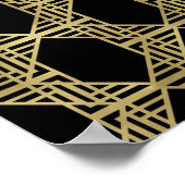 Gold Black Art Deco Diamond Retro Weddenschap Poster (Hoek)