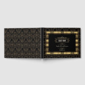 Gold Black Art Deco Gatsby 1920s Style Wedding Gastenboek (Volledig)