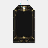 Gold & Black Art Deco Gatsby Roaring 20 elegant Cadeaulabel (Achterkant)