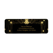 Gold & Black Art Deco Gatsby Roaring 20 elegant Etiket (Voorkant)