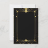 Gold & Black Art Deco Gatsby Roaring 20 elegant Kaart (Achterkant)
