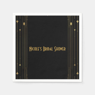 Gold & Black Art Deco Gatsby Roaring 20 elegant Servet