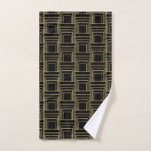 Gold Black Art Deco Geometric Glam Bad Handdoek (Handdoek)