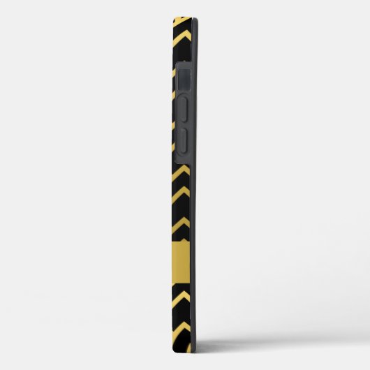 Gold Black Art Deco Geometric Pattern personalisee Case-Mate iPhone Case (Achterkant / Links)