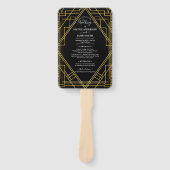 Gold & Black Art Deco Roaring 20-programma voor br Handwaaier (Voorkant)