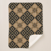 Gold Black Art Deco Squares Geometric Pattern Sherpa Deken (Voorkant)