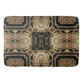 Gold+Black Art Deco Sunburst Pattern Monogram Mat (Voorkant)