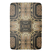 Gold+Black Art Deco Sunburst Pattern Monogram Mat (Voorkant Verticaal)