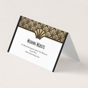 Gold Black Art Deco Wedding Wedding Website Visitekaartje