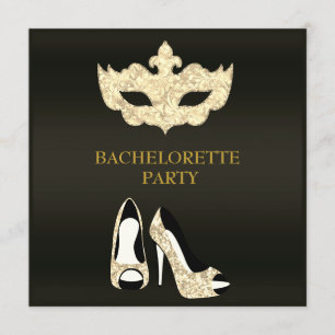GOLD BLACK BACHELORETTE MASQUERADE PARTIJ KAART