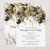 Gold Black Balloons Confetti New Years Eve Party (Voorkant / Achterkant)