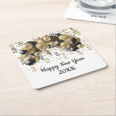 Gold Black Balloons Confetti New Years Eve Party Kartonnen Onderzetters (Schuin)