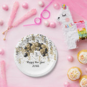 Gold Black Balloons Confetti New Years Eve Party Papieren Bordje (Feest)