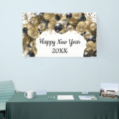 Gold Black Balloons Confetti New Years Eve Party Spandoek (Beurs)