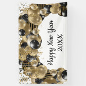 Gold Black Balloons Confetti New Years Eve Party Spandoek (Verticaal)