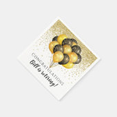 Gold Black Balloons Gold Glitter Retirement Party Servet (Hoek)