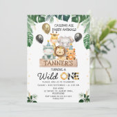 Gold Black Balloons Safari Wild Op een dag Kaart (Staand voorkant)