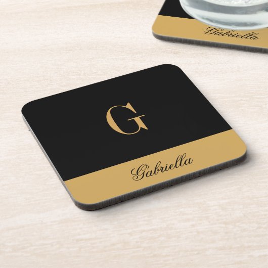 Gold Black Bier Onderzetter (Linkerzijde)