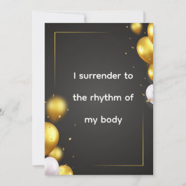 Gold Black Body Rhythm Quote Art Feestdagenkaart