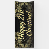 Gold/Black Bokeh 21st geboortedag Decoration Spandoek (Verticaal)