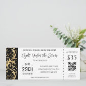 Gold Black Border Company School Event Ticket Kaart (Staand voorkant)