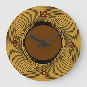 Gold/Black Border with Red/brown Centre >Clocks Grote Klok